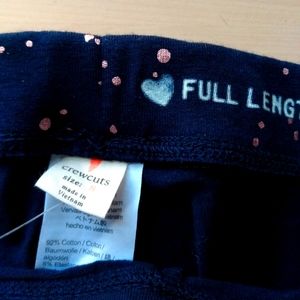 NWT J. Crew crewcuts size 8, navy Everyday leggings in rose gold foil